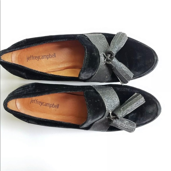 Jeffrey Campbell Black Velvet Loafer - Picture 2 of 6
